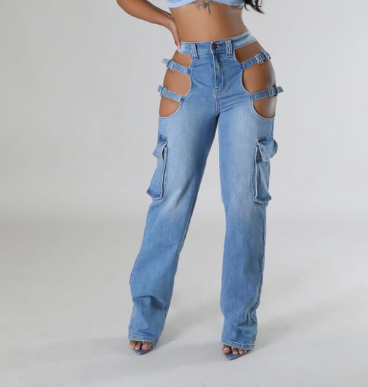 HIPPIE CUTOUT JEANS